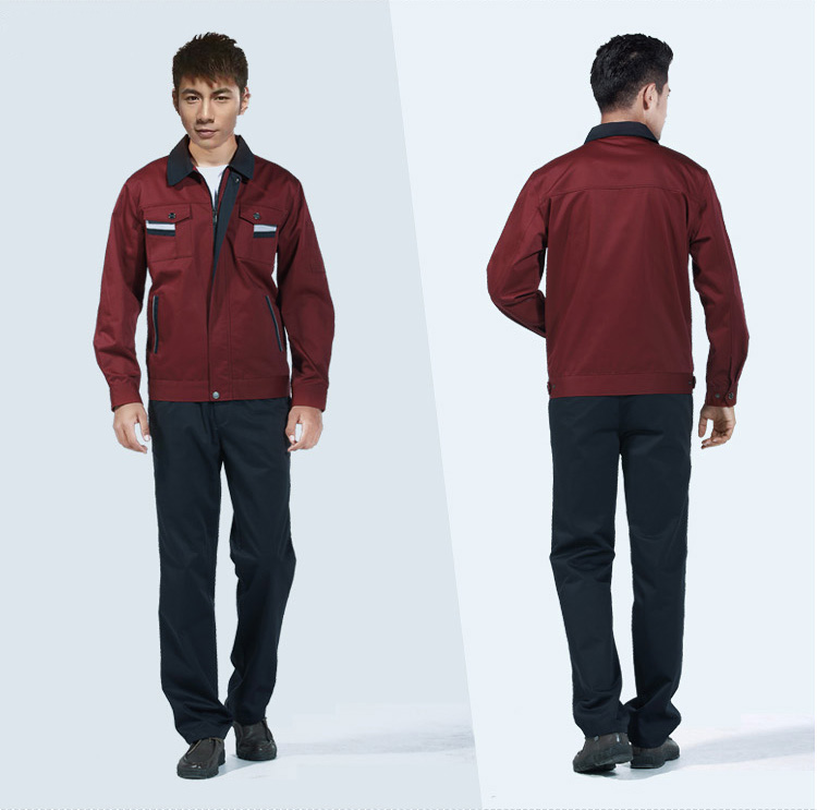 时尚翻领酒红色工作服 时尚翻领酒红色工作服