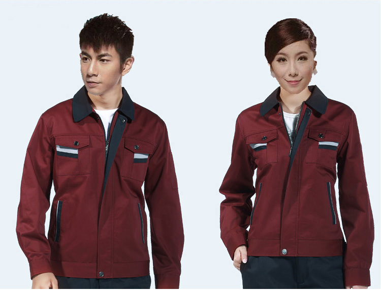 时尚翻领酒红色工作服 时尚翻领酒红色工作服