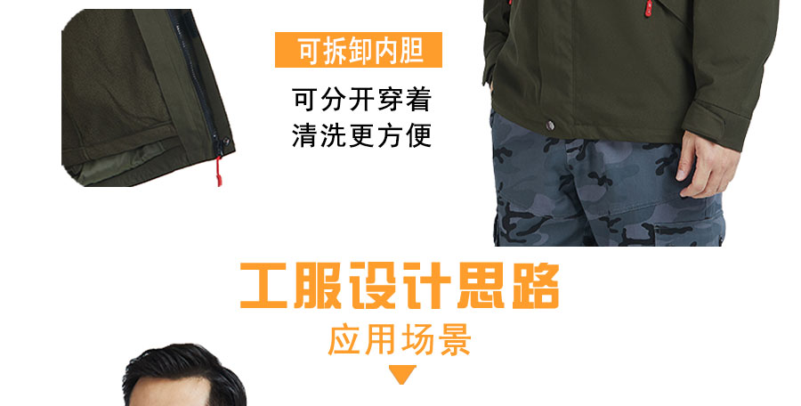 北汽越野可拆卸冬季工作服的亮点2
