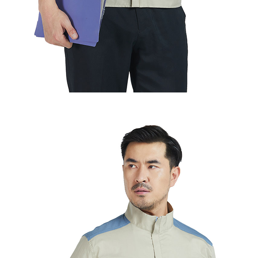 夏季简洁全棉工作服模特展示图4