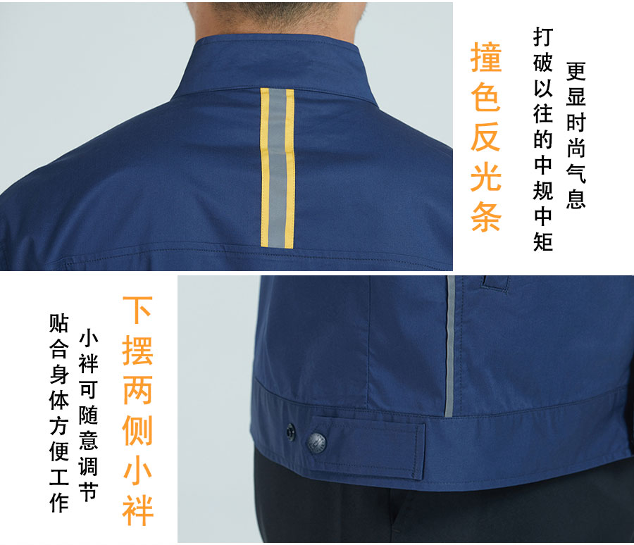 新款夏季立领工作服的细节展示2