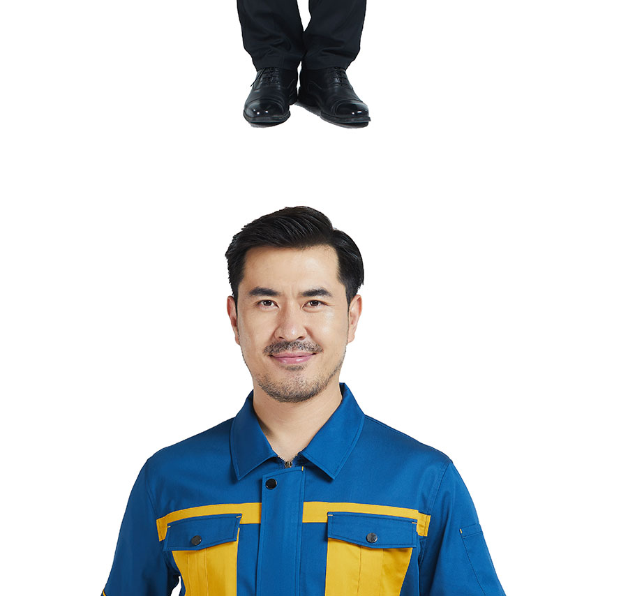 新款夏季修身半袖工作服模特展示4